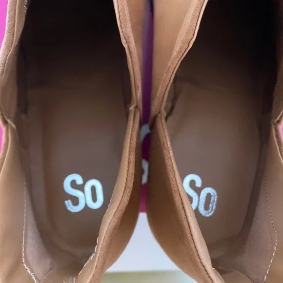 NWT SO Barb Ankle Boots, Brown - Picture 6 of 8